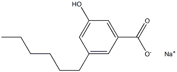 3-Hexyl-5-hydroxybenzoic acid sodium salt Struktur