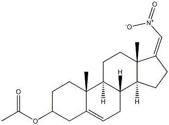 3-Acetoxy-17-(nitromethylene)androst-5-ene Struktur