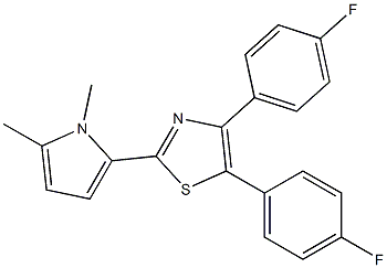 4,5-Bis(4-fluorophenyl)-2-(1,5-dimethyl-1H-pyrrol-2-yl)thiazole Struktur