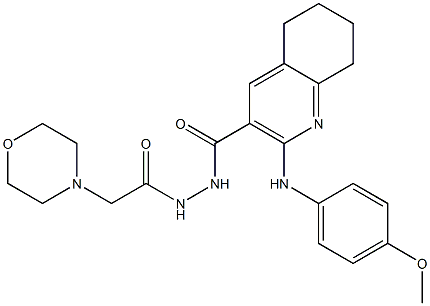 N'-[2-Morpholinoacetyl]-2-[(4-methoxyphenyl)amino]-5,6,7,8-tetrahydroquinoline-3-carbohydrazide Struktur