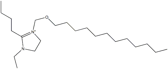 1-Ethyl-2-butyl-3-[(dodecyloxy)methyl]-4,5-dihydro-1H-imidazol-3-ium Struktur