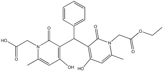 3,3'-(Benzylidene)bis(1,2-dihydro-4-hydroxy-6-methyl-2-oxopyridine-1-acetic acid ethyl) ester Struktur