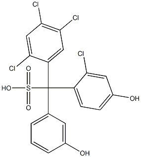 (2-Chloro-4-hydroxyphenyl)(2,4,5-trichlorophenyl)(3-hydroxyphenyl)methanesulfonic acid Struktur