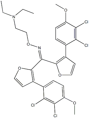 2,3-Dichloro-4-methoxyphenyl(2-furyl) ketone O-[2-(diethylamino)ethyl]oxime Struktur