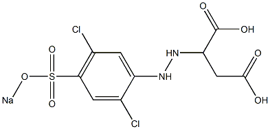 2-[2-[2,5-Dichloro-4-(sodiosulfo)phenyl]hydrazino]succinic acid Struktur