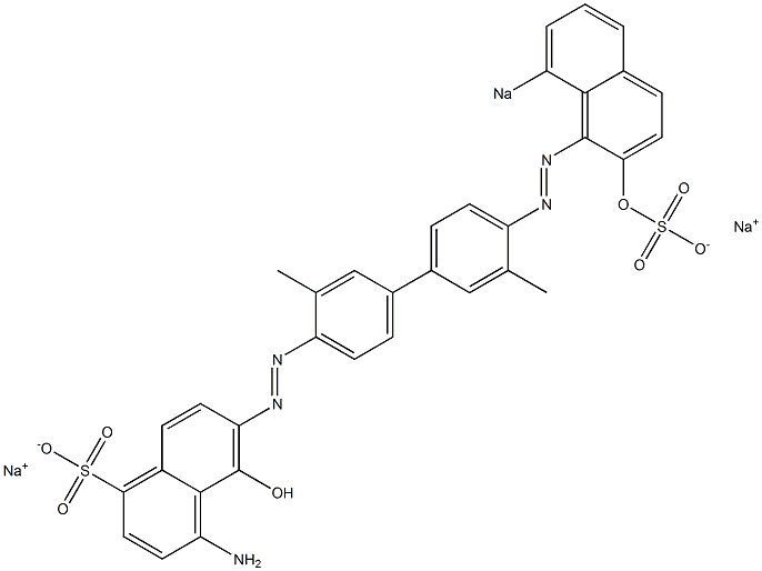 4-Amino-5-hydroxy-6-[[4'-[(2-hydroxy-8-sodiosulfo-1-naphthalenyl)azo]-3,3'-dimethyl-1,1'-biphenyl-4-yl]azo]naphthalene-1-sulfonic acid sodium salt Struktur