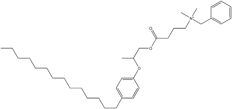 N,N-Dimethyl-N-benzyl-N-[3-[[2-(4-tetradecylphenyloxy)propyl]oxycarbonyl]propyl]aminium Struktur