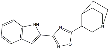 2-[5-(1-Azabicyclo[2.2.2]octan-3-yl)-1,2,4-oxadiazol-3-yl]-1H-indole Struktur