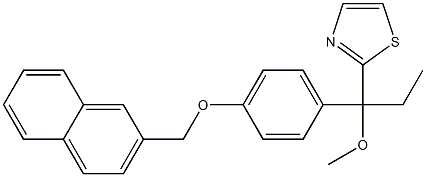 2-[1-Methoxy-1-[4-[(2-naphthalenyl)methoxy]phenyl]propyl]thiazole Struktur