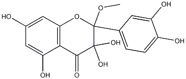 2-Methoxy-3,3,3',4',5,7-hexahydroxyflavanone Struktur