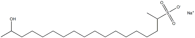 17-Hydroxyoctadecane-2-sulfonic acid sodium salt Struktur