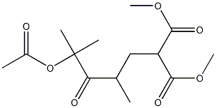 2-(2,4-Dimethyl-3-oxo-4-acetoxypentyl)propanedioic acid dimethyl ester Struktur