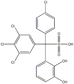 (4-Chlorophenyl)(3,4,5-trichlorophenyl)(2,3-dihydroxyphenyl)methanesulfonic acid Struktur