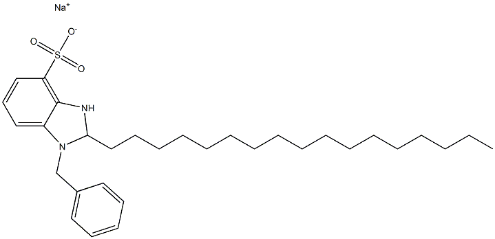 1-Benzyl-2,3-dihydro-2-heptadecyl-1H-benzimidazole-4-sulfonic acid sodium salt Struktur