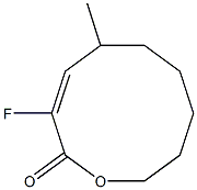 (Z)-3-Fluoro-5-methyl-1-oxacyclodeca-3-en-2-one Struktur