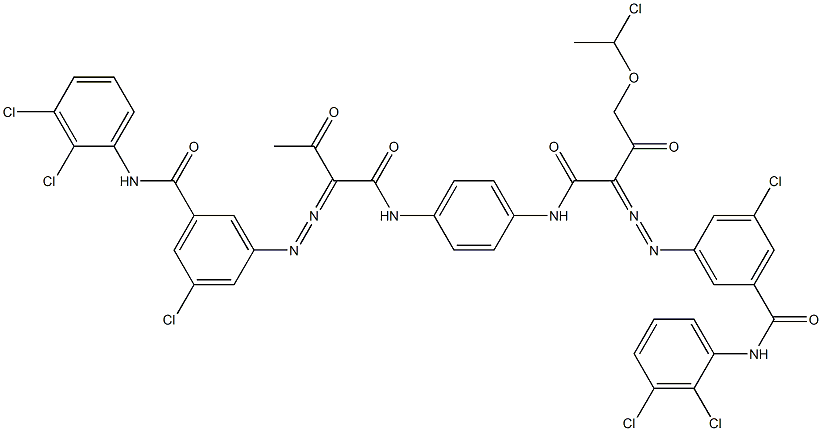 3,3'-[2-[(1-Chloroethyl)oxy]-1,4-phenylenebis[iminocarbonyl(acetylmethylene)azo]]bis[N-(2,3-dichlorophenyl)-5-chlorobenzamide] Struktur