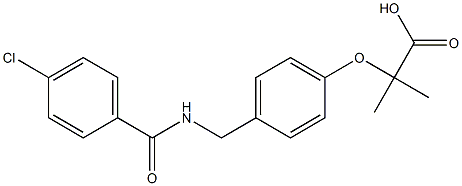 2-[4-(4-Chlorobenzoylaminomethyl)phenoxy]-2-methylpropionic acid Struktur