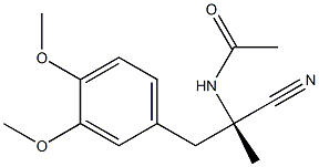 (S)-2-Acetylamino-3-(3,4-dimethoxyphenyl)-2-methylpropiononitrile Struktur