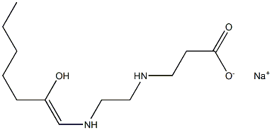 3-[N-[2-[N-(2-Hydroxy-1-heptenyl)amino]ethyl]amino]propionic acid sodium salt Struktur