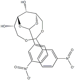 1-O,6-O:3-O,5-O-Bis(3-nitrobenzylidene)-D-glucitol Struktur