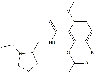 N-[(1-Ethyl-2-pyrrolidinyl)methyl]-2-methoxy-6-acetoxy-5-bromobenzamide Struktur