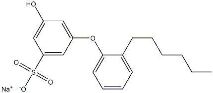 5-Hydroxy-2'-hexyl[oxybisbenzene]-3-sulfonic acid sodium salt Struktur