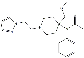 N-[4-Methoxymethyl-1-[2-(1H-pyrazol-1-yl)ethyl]-4-piperidinyl]-N-phenylpropionamide Struktur