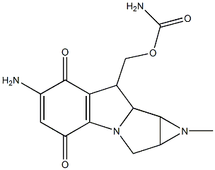 6-Amino-8-(aminocarbonyloxymethyl)-1-methyl-1,1a,2,8,8a,8b-hexahydroazirino[2',3':3,4]pyrrolo[1,2-a]indole-4,7-dione Struktur