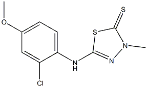 3-Methyl-5-[(2-chloro-4-methoxyphenyl)amino]-1,3,4-thiadiazole-2(3H)-thione Struktur