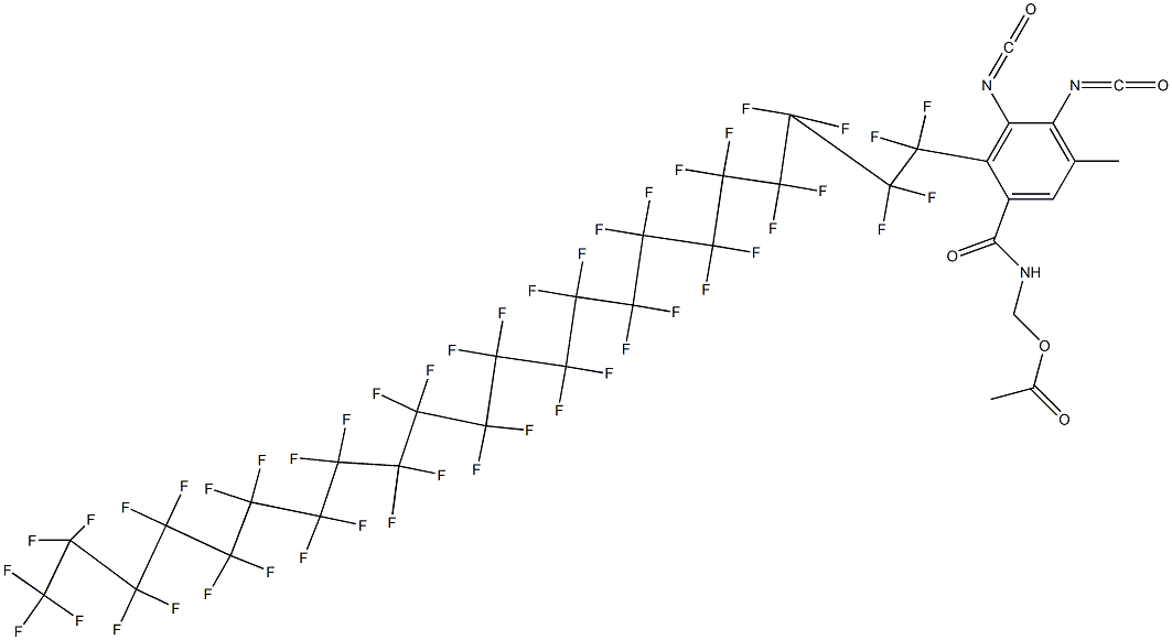 N-(Acetyloxymethyl)-2-(pentatetracontafluorodocosyl)-3,4-diisocyanato-5-methylbenzamide Struktur