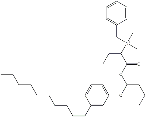 N,N-Dimethyl-N-benzyl-N-[1-[[1-(3-decylphenyloxy)butyl]oxycarbonyl]propyl]aminium Struktur