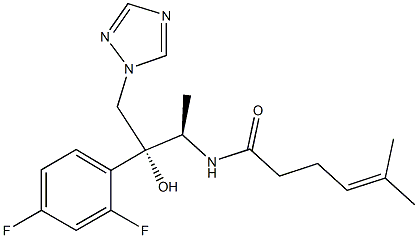 N-[(1R,2R)-2-(2,4-Difluorophenyl)-2-hydroxy-1-methyl-3-(1H-1,2,4-triazol-1-yl)propyl]5-methyl-4-hexenamide Struktur