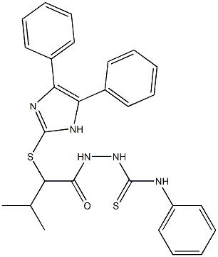 2-Isopropyl-N'-[(phenylamino)thiocarbonyl]-2-[(4,5-diphenyl-1H-imidazol-2-yl)thio]acetohydrazide Struktur