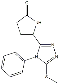 4-Phenyl-5-(5-oxopyrrolidin-2-yl)-3-methylthio-4H-1,2,4-triazole Struktur