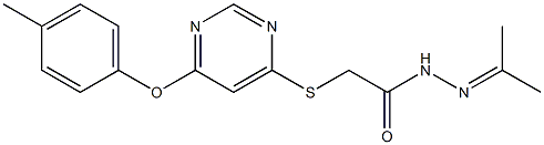 N2-(1-Methylethylidene)2-[6-(4-methylphenoxy)pyrimidin-4-ylthio]acetohydrazide Struktur