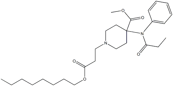 4-Methoxycarbonyl-4-(N-phenyl-N-propanoylamino)piperidine-1-propionic acid octyl ester Struktur