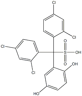 Bis(2,4-dichlorophenyl)(2,5-dihydroxyphenyl)methanesulfonic acid Struktur