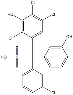 (3-Chlorophenyl)(2,4,5-trichloro-3-hydroxyphenyl)(3-hydroxyphenyl)methanesulfonic acid Struktur