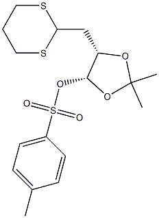 (4R,5S)-4-[(4-Methylphenylsulfonyl)oxy]-5-[(1,3-dithian-2-yl)methyl]-2,2-dimethyl-1,3-dioxolane Struktur