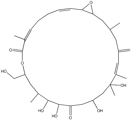 (2E,6E,14E)-8,9-Epoxy-16,18,21,22-tetrahydroxy-25-(hydroxymethyl)-13-methylene-2,11,15,16,23-pentamethyl-26-oxacyclohexacosa-2,6,14-triene-1,20-dione Struktur