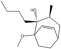 (2R,3S)-2-Butyl-1-methoxy-3-methylbicyclo[3.2.2]non-6-en-2-ol Struktur