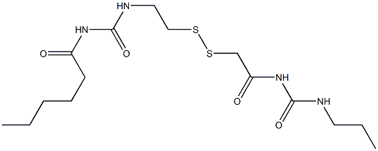 1-Hexanoyl-3-[2-[[(3-propylureido)carbonylmethyl]dithio]ethyl]urea Struktur