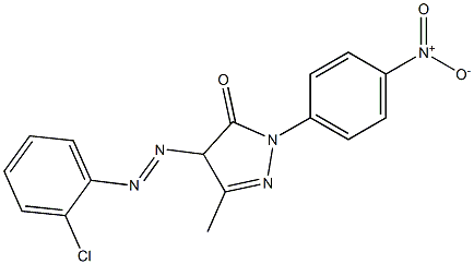 4-[(2-Chlorophenyl)azo]-1-(4-nitrophenyl)-3-methyl-5(4H)-pyrazolone Struktur