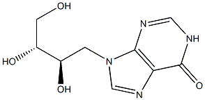 9-[(2R,3R)-2,3,4-Trihydroxybutyl]-9H-purin-6(1H)-one Struktur