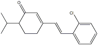 6-Isopropyl-3-[(E)-2-(2-chlorophenyl)ethenyl]-2-cyclohexen-1-one Struktur