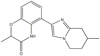 5-[(5,6,7,8-Tetrahydro-7-methylimidazo[1,2-a]pyridin)-2-yl]-2-methyl-2H-1,4-benzoxazin-3(4H)-one Struktur