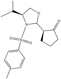 (2S)-2-[(2S,4S)-4-Isopropyl-3-(4-methylphenylsulfonyl)oxazolidin-2-yl]-1-cyclopentanone Struktur