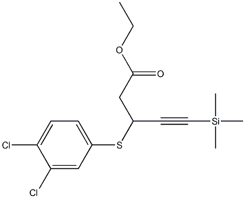 3-[(Trimethylsilyl)ethynyl]-3-[(3,4-dichlorophenyl)thio]propionic acid ethyl ester Struktur