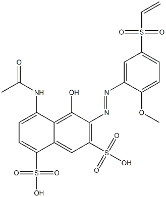 5-Acetylamino-4-hydroxy-3-[2-methoxy-5-(vinylsulfonyl)phenylazo]-2,8-naphthalenedisulfonic acid Struktur