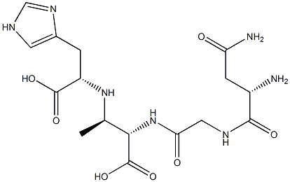 (2S,3R)-2-[[N-(L-Asparaginyl)glycyl]amino]-3-[[(1S)-2-(1H-imidazol-4-yl)-1-carboxyethyl]amino]butyric acid Struktur